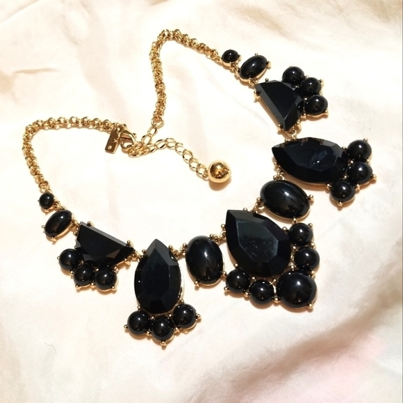NEW Kate Spade New York Black Gold Statement Necklace - Picture 4 of 5